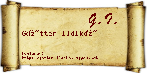 Götter Ildikó névjegykártya